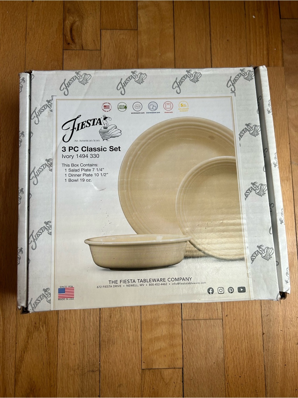 Fiesta Ivory 3-Piece Classic Dinnerware Set